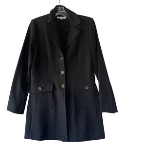 Cabi Black Longline Blazer Jacket‎ Sz 8 Gold Button 3 Season Closet Staple, USA